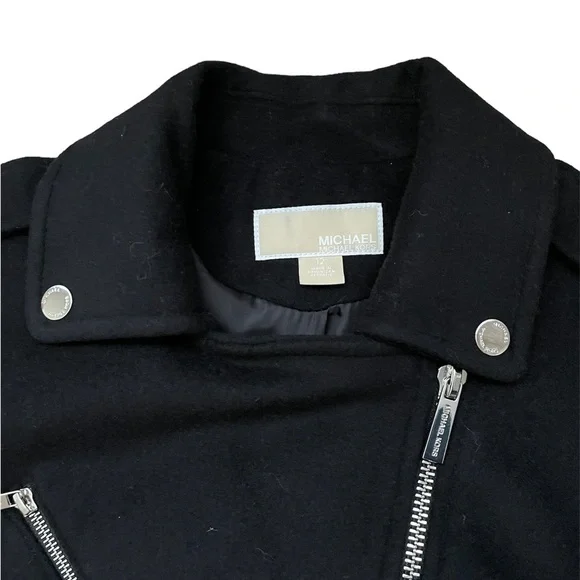 NWT Michael Kors Zipper Asymmetrical Wool Blend Long Coat (size 12)